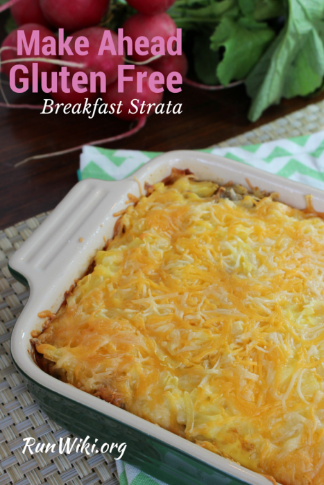 Although this is a Gluten Free Breakfast recipe idea, I served it at a potluck and it was gone in seconds. The gooey cheese melted with the eggs and it's a Make Ahead- So quick and easy- this is one of my most popular recipes!