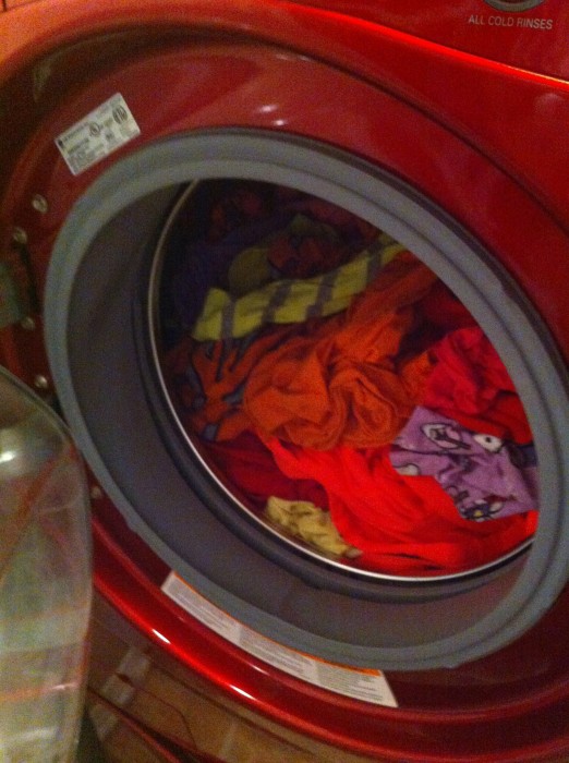 Yep, you guessed it! Laundry that smells like mildew because I did not move it to the dryer.