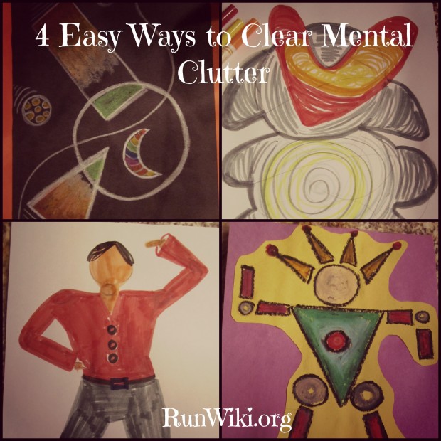 4 Easy Ways to Clear Mind Clutter- 4 art projects that will relieve stress and anxiety. When you stop thinking and color or paint, your mind is able to relax