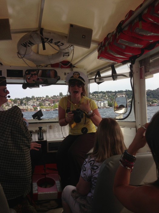 Holly Roberts captaining our Duck Tour Boat.