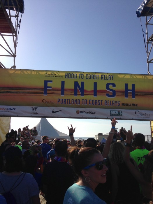 Crossing the finish line!