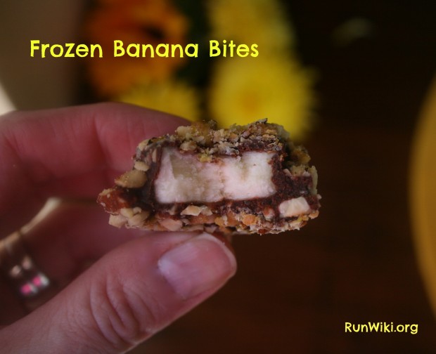 These frozen banana bites are the perfect healthy snack or dessert under 100 calories and so easy to make