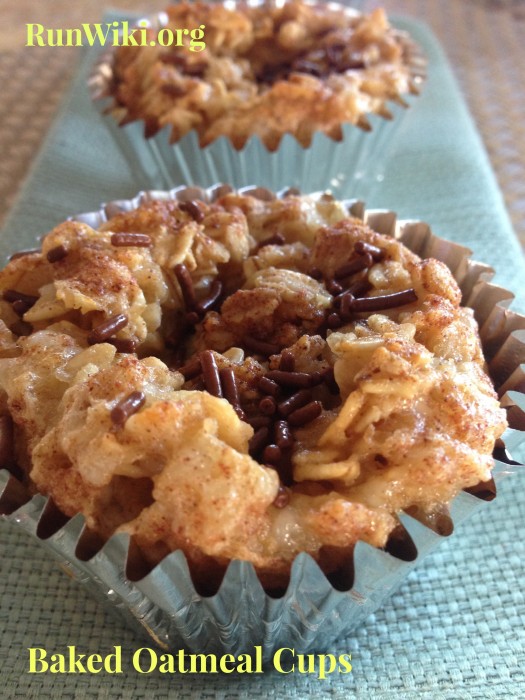 Individual Gluten Free Baked Oatmeal Cups- these are so easy to make ahead and grab and go when you need something quick snack. There is a surprising secret ingredient that makes these so moist and packed with protein- great as post work out meal