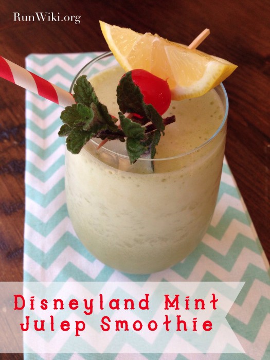 DisneyLand Mint Julep Protein Smoothie- this combo of minty and fruity is so refreshing post workout or run. With the perfect amount of protein to carbs this popular smoothie great as a post workout meal. fitness motivation | running tips