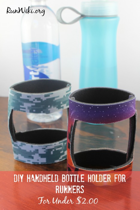 DIY Handheld Water Bottle Holder for runners. These homemade bottle holders take 10 minutes to make. They are even popular with my kids. half marathon tips