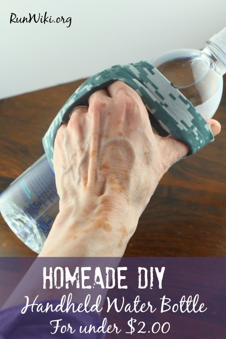 DIY Handheld Water Bottle Holder for runners. These homemade bottle holders take 10 minutes to make and cost under 2 dollars to make. They are even popular with my kids. half marathon tips