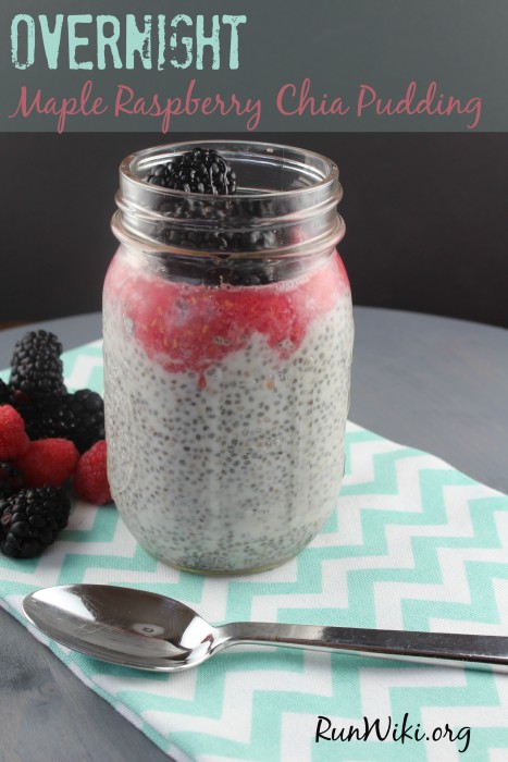 Overnight Maple Raspberry Chia Pudding- Clean Eating for those busy weekday mornings when you need a quick and easy breakfast, this recipe is so good even my teenage kids like this. Only a few ingredients and not overly sweet and it's very popular in my house