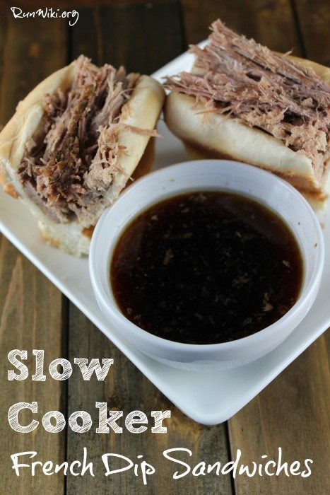 Slow Cooker French Dip  Sandwiches- not exactly healthy, but very delicious. The broth is so rich and flavorful and, unlike some crock pot meals, this one has minimal prep.  Could also make with chicken. These is my go-to recipe for summer and weeknight dinners.  Family friendly, even my kids like it. Could be served for a crowd on game day or pot luck.