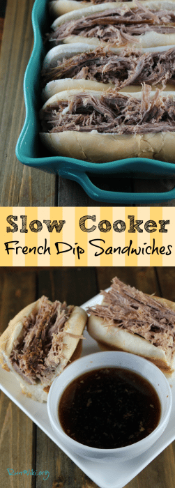 Slow Cooker French Dip  Sandwiches- not exactly healthy, but very delicious. The broth is so rich and flavorful and, unlike some crock pot meals, this one has minimal prep.  Could also make with chicken. These is my go-to recipe for summer and weeknight dinners.  Family friendly, even my kids like it. Could be served for a crowd on game day or pot luck.