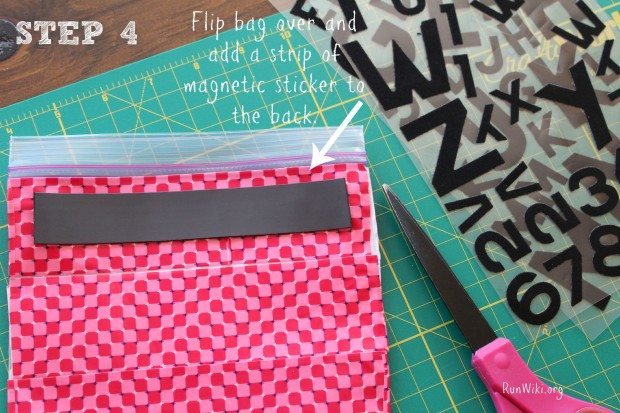 DIY Magnetic Box Tops storage bag. Be organized for Back to School with this easy DIY project. You only need a few household items and you can store those annoying Box Tops in one place. The kids could even make this craft.