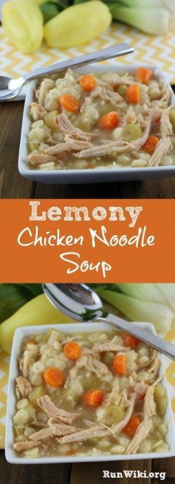 Easy weeknight Lemony Chicken Noodle soup. This recipe is packed with vegetables and chicken and very healthy. I make a large batch and put it in my kids' school lunches.