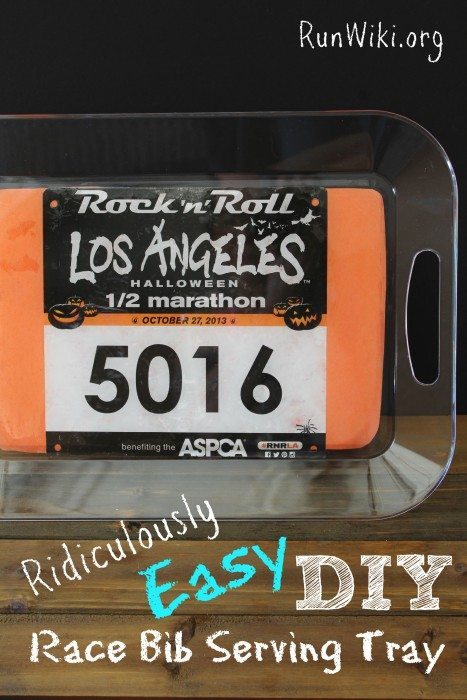 DIY Race Bib Tray for runners. Upcylce old race memories with this easy craft idea. If you are wondering what to do with old bibs, heres an answer. If you can cut and glue you can make this, easy enough for kids to make. Great Christmas gift idea for the runner in your life. Half marathon training| 5K training | 10K training for beginners | fitness | motivation | quotes | workout tips 