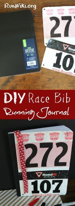 Not sure what to do with old race bibs ? Try up-cycling them with this Easy DIY Running Journal or Planner. Writing down your dreams, goals and daily training is the best way to go after that pr in your half marathon, 5K or 10K. Great Christmas gift for runners. Fitness| running tips| beginners | motivation 