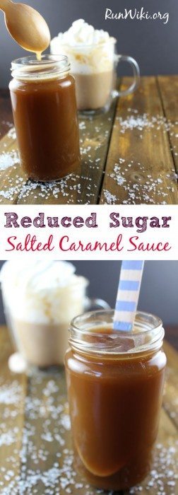 Reduced Sugar salted caramel sauce. This dessert condiment can be used for anything from an ice cream topping to skinny lattes - I have even used it as a fruit dip. Delicious and so easy to make. Vegan and Gluten Free- only 5 ingredients