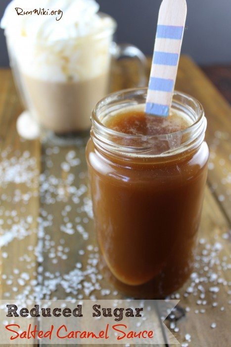 Reduced Sugar salted caramel sauce. This dessert condiment can be used for anything from an ice cream topping to skinny lattes - I have even used it as a fruit dip. Delicious and so easy to make- Vegan and Gluten Free- only 5 ingredients. 